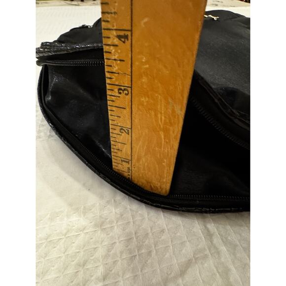 Travelon Black Tote Shoulder Bag Carry On Expandable Travel Turquoise Lining - Picture 9 of 14